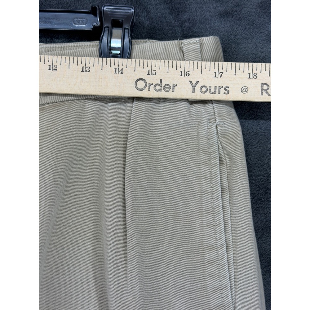 Bills Khakis M1 Pleated Trousers Mens 35 Khaki Tan Cotton Made in USA Cuffed - Picture 5 of 15